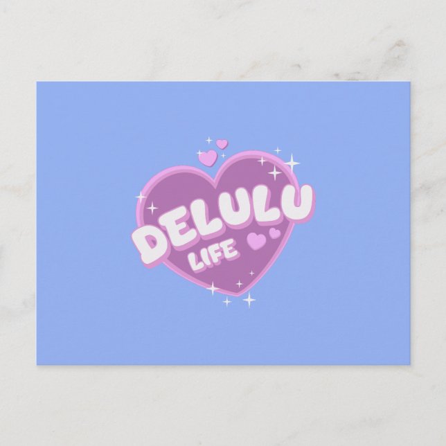 Cartão Postal De Convite Vida Delulu (Frente)