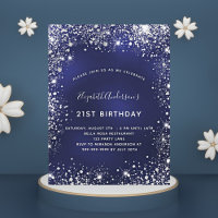 Vidro de poeira azul-marinho de aniversário