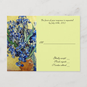 Cartão Postal De Convite Vincent van Gogh, irlandeses azuis em fundo amarel