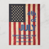 Vintage American Flag 4th da celebração de JULY