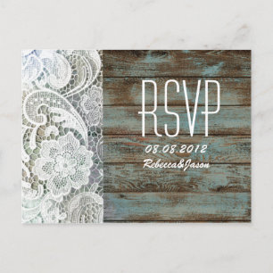 Cartão Postal De Convite vintage azul celeiro de madeira vintage — casament