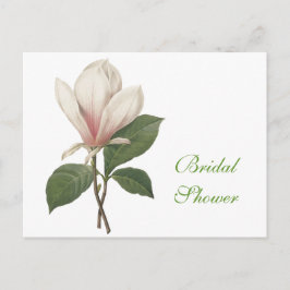 Cartão Postal De Convite vintage botânica elegante flor magnólia elegante