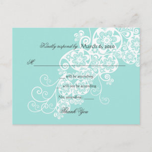Cartão Postal De Convite Vintage Elegant Boho Floral Paisley Wedding RSVP