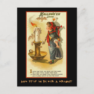 Cartão Postal De Convite Vintage Halloween Party Convide Com Texto Sangrent