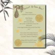 Vintage Honey Bumblebee Sage Chá de fraldas