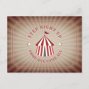 Cartão Postal De Convite Vintage Inspirou Circus Birthday