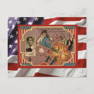 Cartão Postal De Convite Vintage o 4 de julho, celebração, foguetes