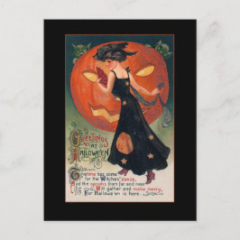 Cartão Postal De Convite Vintage Witeen Saudação com Texto Sangrento
