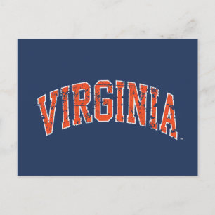 Cartão Postal De Convite Virginia Wordmark Distressed