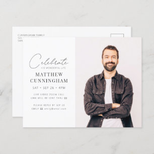Cartão Postal De Convite Virtual Comemora Sua Foto Simples Moderna