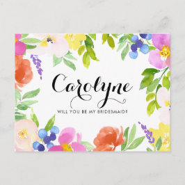 Cartão Postal De Convite Vírus Da Primavera De Aquarela Você Será Minha Por