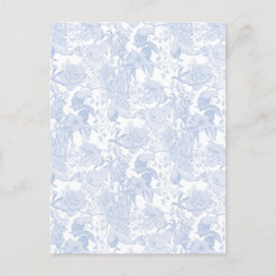 Cartão Postal De Convite Vitoriano Floral Toile de Wedgewood Azul