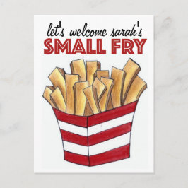 Cartão Postal De Convite Você é Convidado Chá de fraldas Pequeno Fry Fries