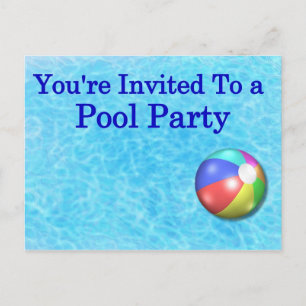 Cartão Postal De Convite Você é convidado para uma festa de Piscina