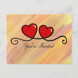 Cartão Postal De Convite Você está convidado - Corações