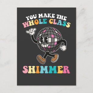 Cartão Postal De Convite Você Faz Toda a Turma Brilhar Groovy Retro