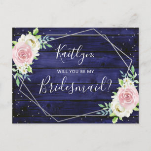 Cartão Postal De Convite Você Será A Minha Frame Geométrica Floral Da Bride