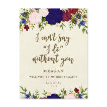 Você será meu marinho de cartas de dama de honra f