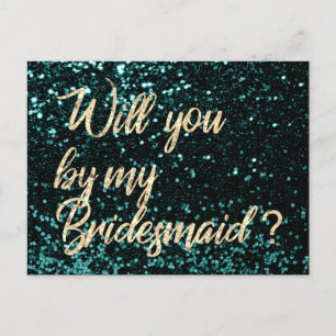 Cartão Postal De Convite Você Será Minha Bridesmaid Cali Dourado Script?