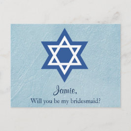 Cartão Postal De Convite Você será minha dama de Bridesmaid judia?