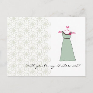 Cartão Postal De Convite Você será minha dama de Bridesmaid? Personalizável