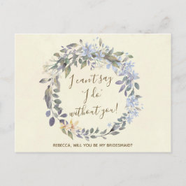Cartão Postal De Convite Você será minha dama de flores de cartas, etc