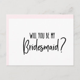 Cartão Postal De Convite Você será minha dama de honra, Bridesmaid Card