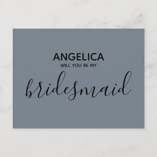 Cartão Postal De Convite Você será minha dama de honra simples rosa pastel 