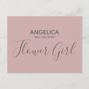 Cartão Postal De Convite Você será minha florista Bonito Pink Patterno?
