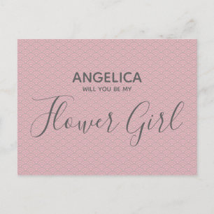 Cartão Postal De Convite Você será minha florista Bonito Pink Patterno?