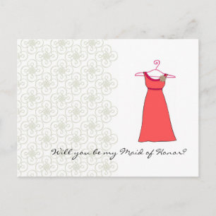 Cartão Postal De Convite Você será minha Madrinha de casamento? Personalizá