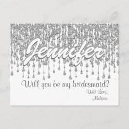 Cartão Postal De Convite Você Será Minha Porta-Vozes? | Olho de prata