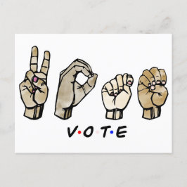 Cartão Postal De Convite Vote ASL