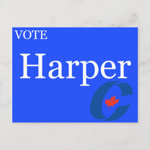 Cartão Postal De Convite Vote Logotipo do Partido Conservador Harper