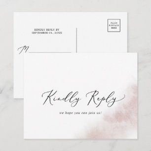 Cartão Postal De Convite Wash de Aquarela   Cartão-postal RSVP de Música Bl