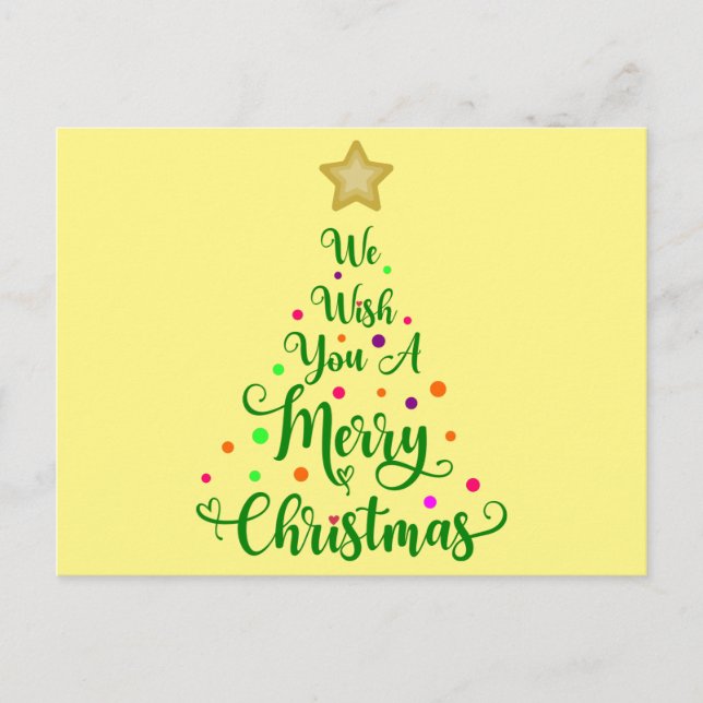 Cartão Postal De Convite we wish you a merry Christmas (Frente)