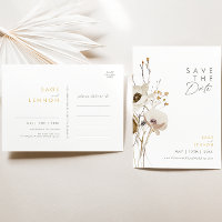 Whimsical Wildflower Save The Date Postcard