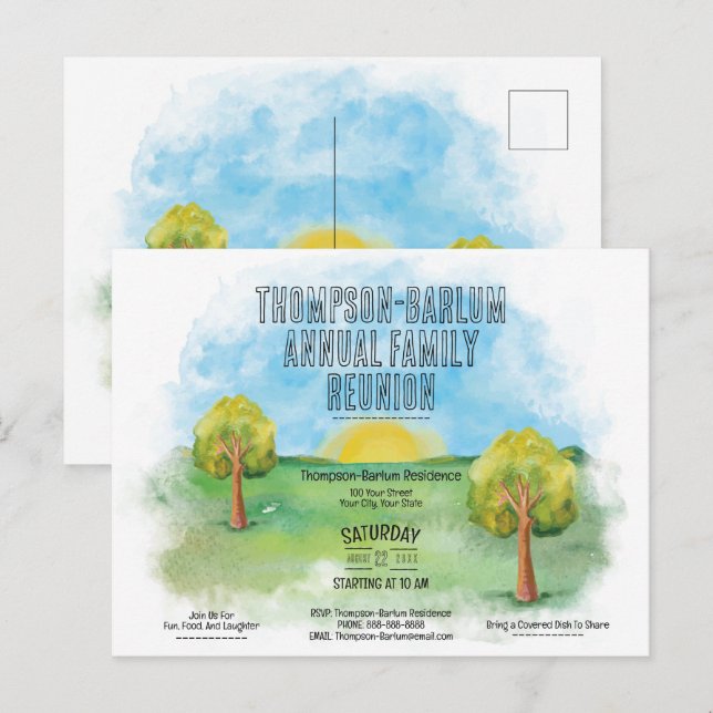 Cartão postal de convocação para a união familiar  (Frente/Verso)