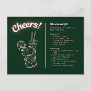 Cartão Postal de Coquetel Clássico - Mojito de Hor