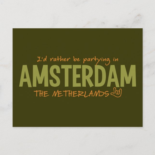 Cartão postal de cor personalizado AMSTERDAM (Frente)