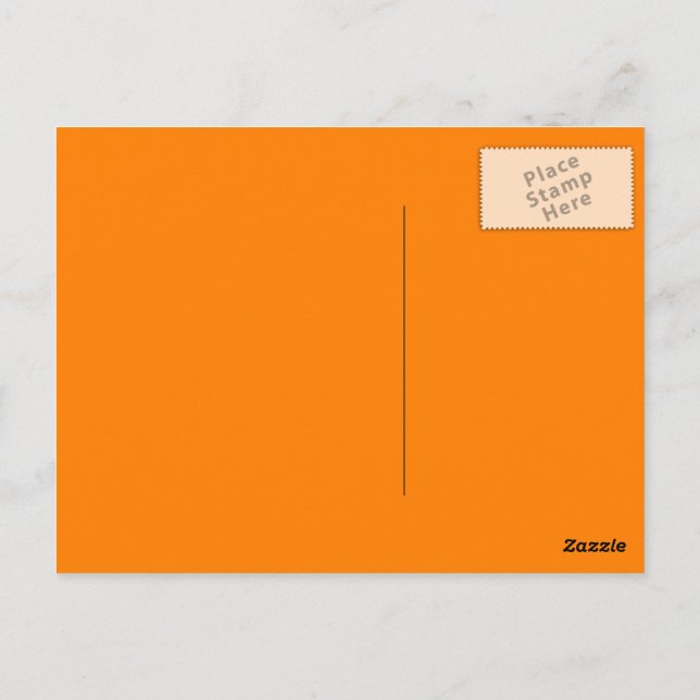 Cartão postal de cor sólida laranja (Verso)