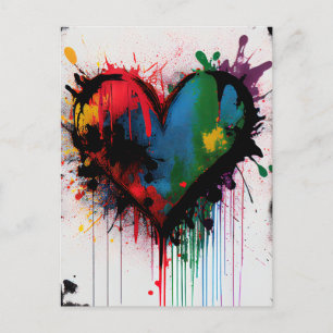 Cartão postal de coração I Love You romântico mode