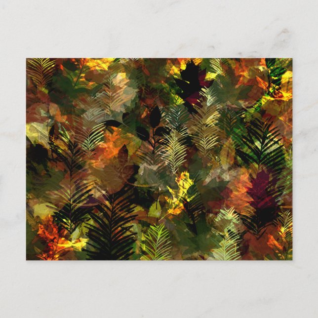 Cartão Postal de Cores d'Água de Folha (Frente)