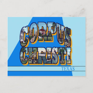 Cartão postal de Corpus Christi Texas com letra gr