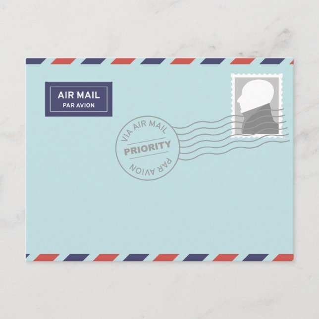 Cartão postal de correio aéreo (Frente)