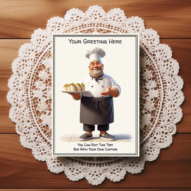 Cartão postal de cozinha/chefe personalizável para (Criador carregado)