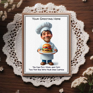 Cartão postal de cozinha/chefe personalizável para