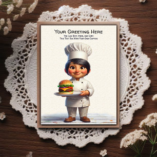 Cartão postal de cozinha/chefe personalizável para