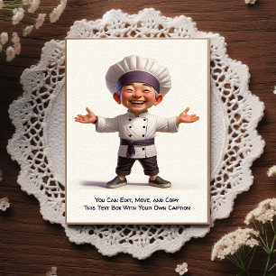 Cartão postal de cozinha/chefe personalizável para