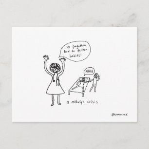 cartão postal de crise de parteira